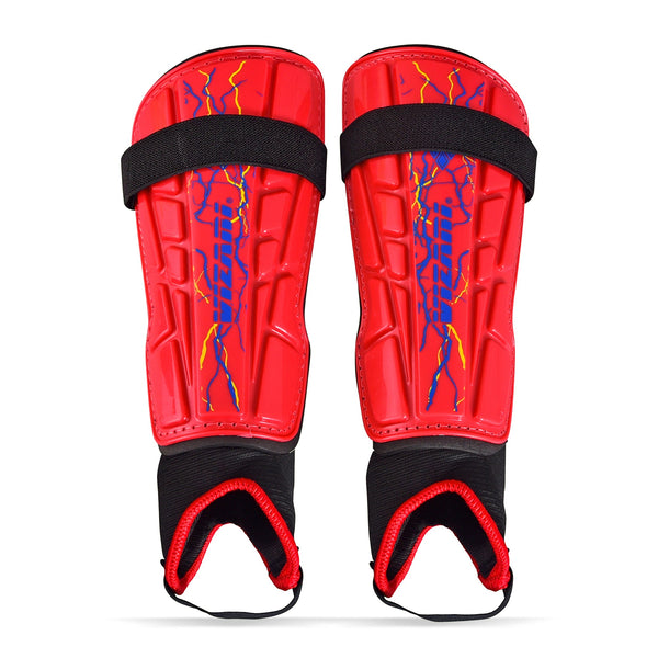 Zodiac Soccer Shin Guard with Detachable Ankle Protection-Red