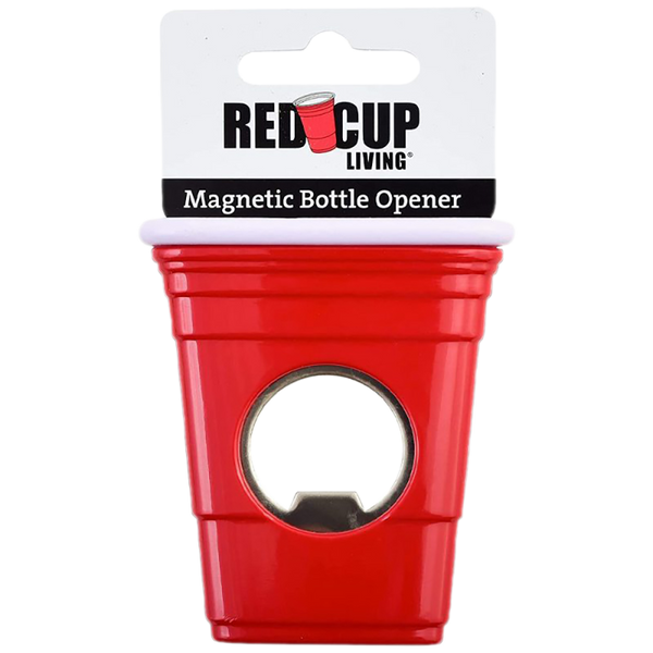 Magnetic Bottle Opener - Open Beer & Soda Bottles with a Red Cup!