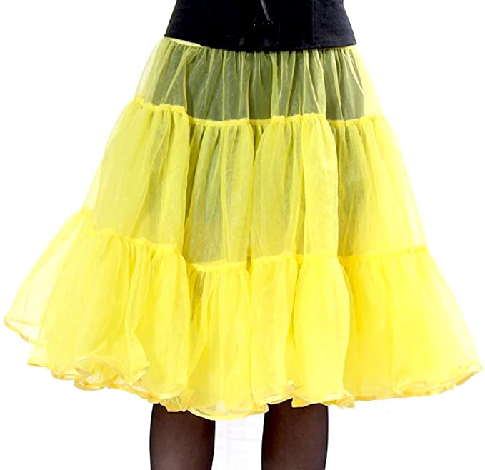 Petticoats & Pettipants 416 Woman Sexy Knee length Petticoat for Halloween-Yellow malcomodes-biz.myshopify.com