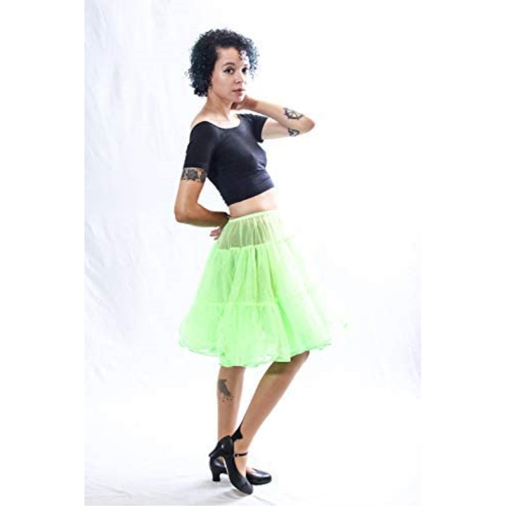 Woman Sexy Knee length Petticoat for Halloween-Apple Green