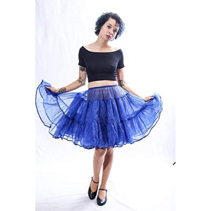 416 Woman Sexy Knee length Petticoat - Royal Blue