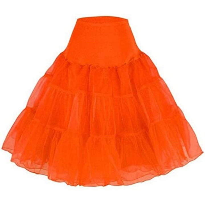 417 Women's Sexy Tea Length Petticoat-Orange