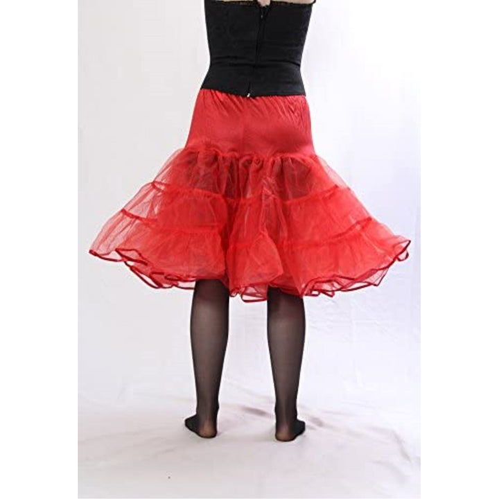 417 Women's Sexy Tea Length Petticoat-Red