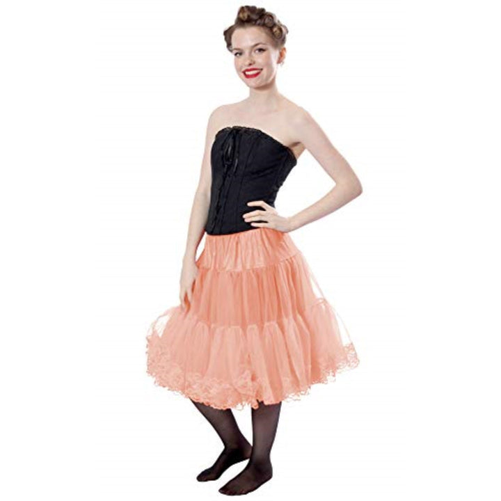 Zooey Luxury Chiffon Adult Petticoat Slip-Peach