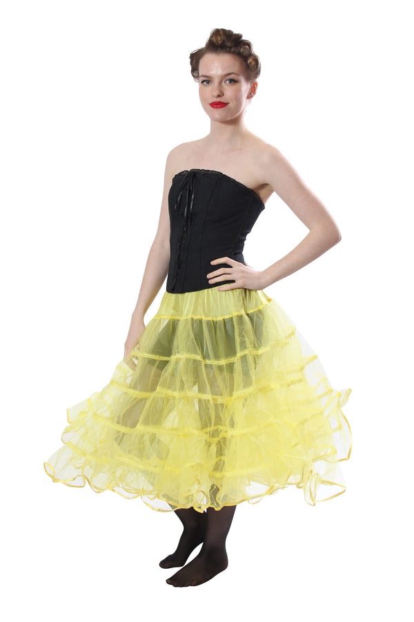 Petticoats & Pettipants Melonie Luxury Adult Crinoline Slip Organza Binding Adjustable Waist & Length for Rockabilly-Yellow malcomodes-biz.myshopify.com