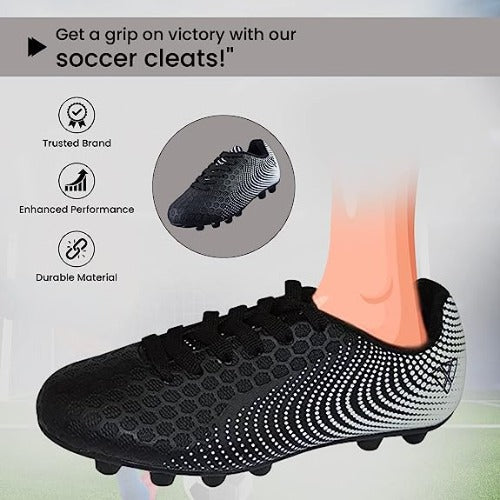 Youth Stealth Firm Ground Soccer Shoes - Black/White