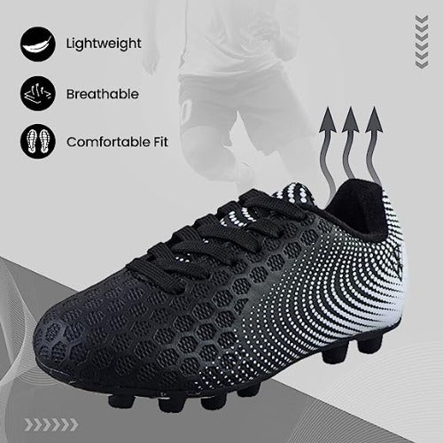 Youth Stealth Firm Ground Soccer Shoes - Black/White