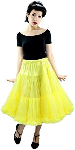 835 Samantha Luxury Tea-Length 26 in Chiffon Petticoat - Yellow