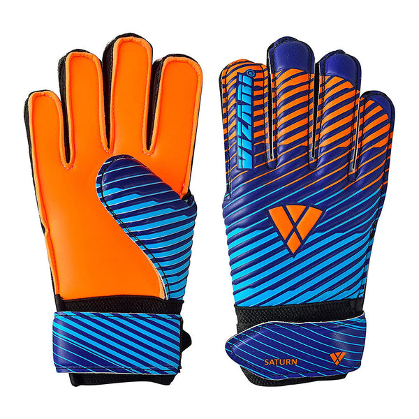 Saturn F.P. Goalkeeper Gloves w/ Finger Support-Blue/Orange