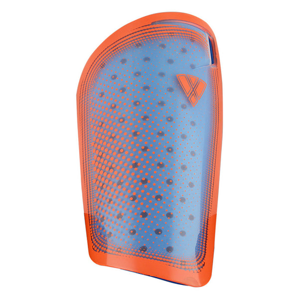 Atletico Soccer Shin Guard with Compression Pocket Sleeve - Orange/Blue