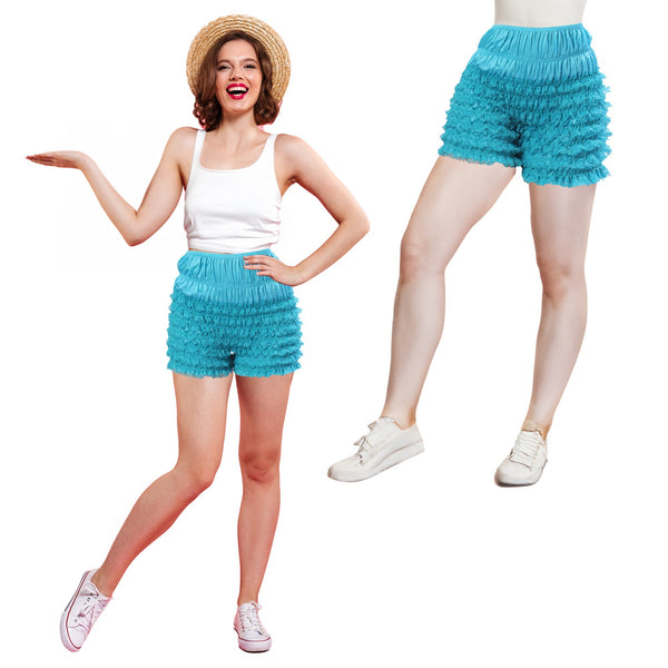 N20 Women's Sexy High Waist Ruffled Petti pants - Turquoise