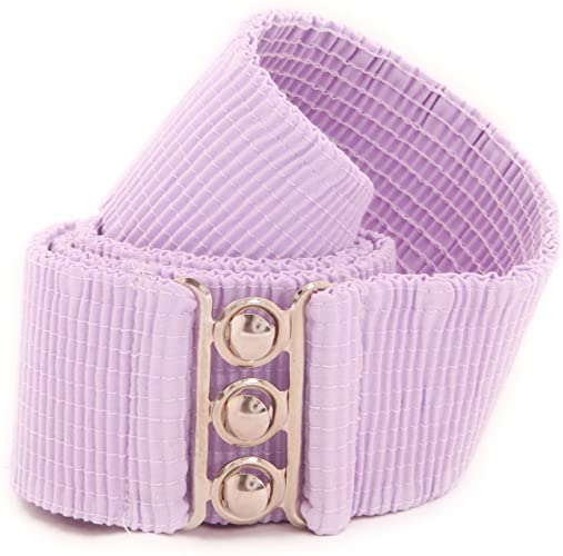 Belts Women's Vintage Belt with Elastic Cinch Stretch Waist and Metal Hook - Lilac malcomodes-biz.myshopify.com