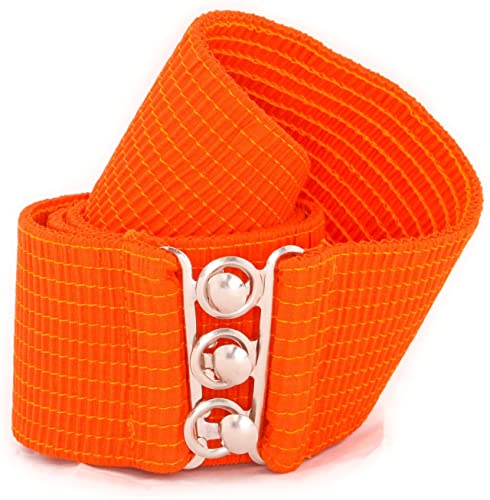 Belts Women's Vintage Belt with Elastic Cinch Stretch Waist and Metal Hook - Orange malcomodes-biz.myshopify.com