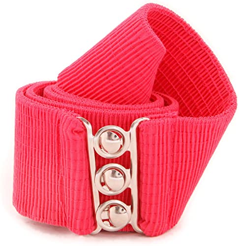 Belts Women's Vintage Belt with Elastic Cinch Stretch Waist and Metal Hook - Raspberry malcomodes-biz.myshopify.com