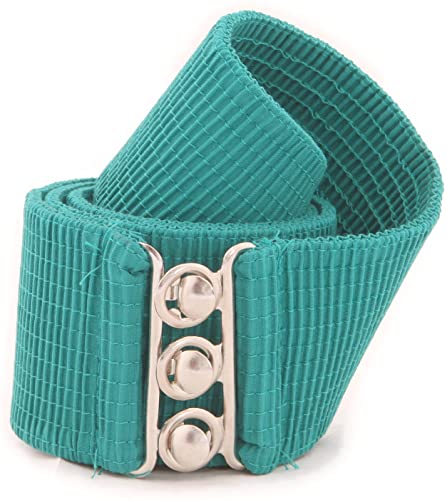 Belts Women's Vintage Belt with Elastic Cinch Stretch Waist and Metal Hook - Turquoise malcomodes-biz.myshopify.com