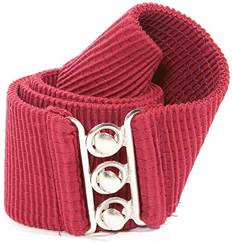 Belts Women's Vintage Belt with Elastic Cinch Stretch Waist and Metal Hook - Wine malcomodes-biz.myshopify.com