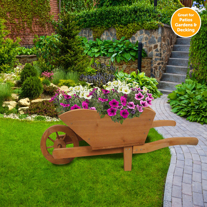 Gardening Outdoor | Casafoyer Wooden Wheelbarrow Planter | casafoyer.myshopify.com