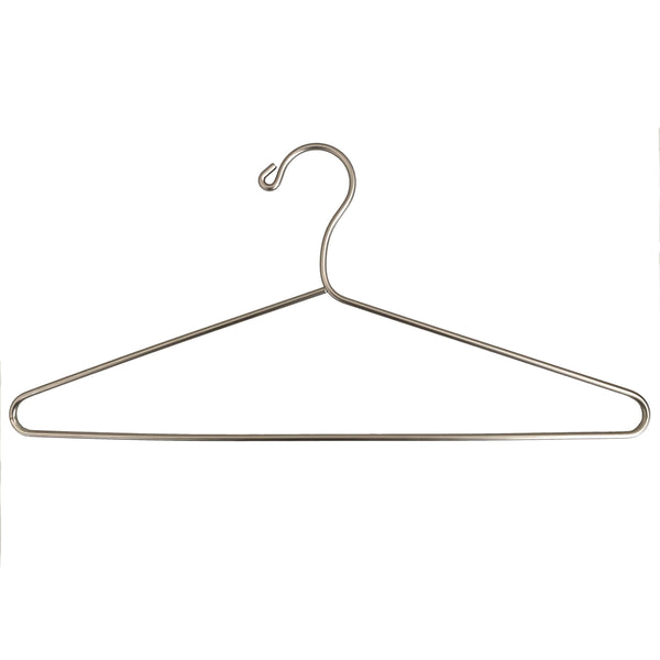 Elite Hotel Styled High-Quality Steel Standard Shaped Hangers w/ Pant Bar-Platinum Satin Finish