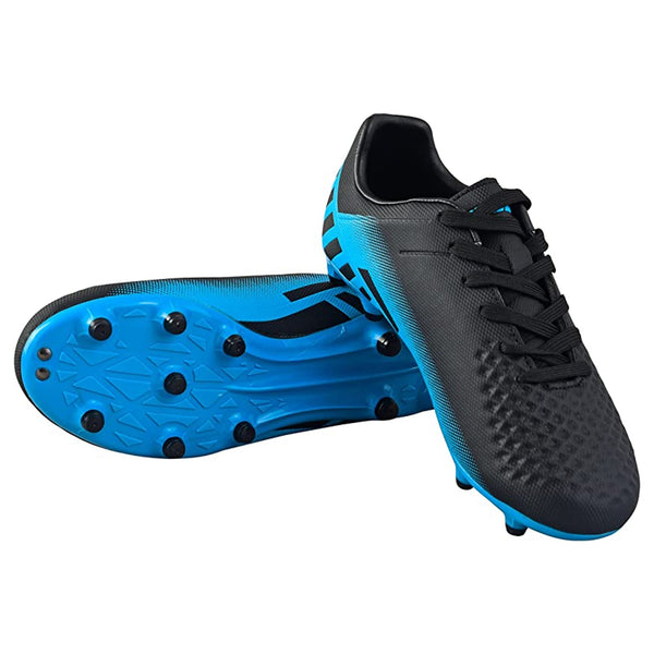 Santos Firm Ground Soccer Shoes - Black/Sky Blue