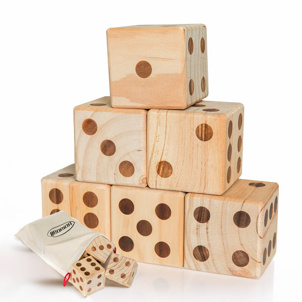 Jumbo Outdoor Wooden Dice: Perfect Family Yard Game