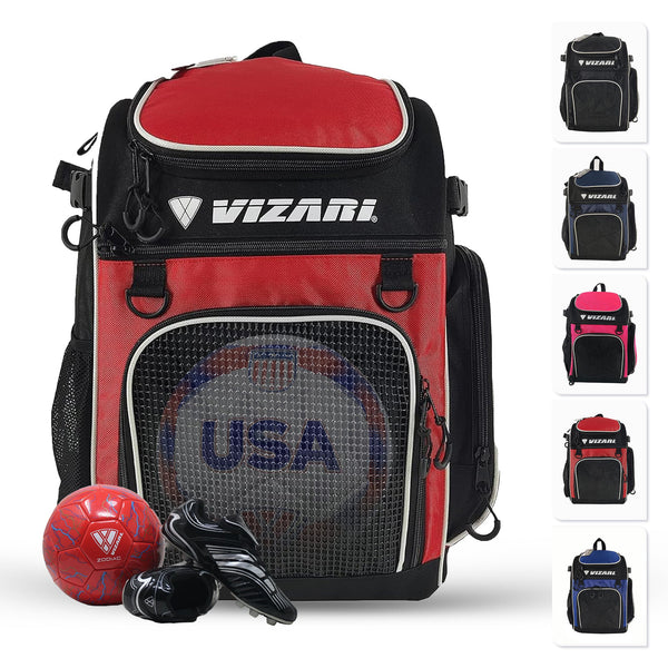 Cambria Soccer Backpack - Red/White